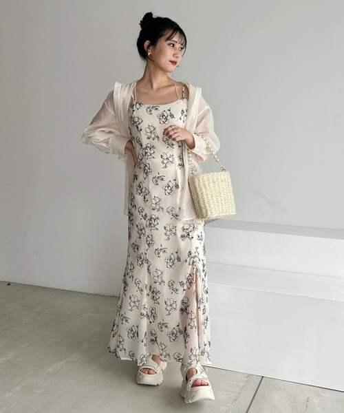 one after another NICE CLAUP(ワンアフターアナザーナイスクラップ)の「バッククロス/シャーリングキャミワンピース(ワンピース・レディース・ブラック/アイボリー/ピンク/ホワイト系その他・FREE)」の18枚目の写真