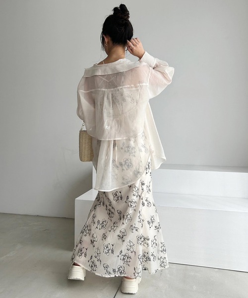 one after another NICE CLAUP(ワンアフターアナザーナイスクラップ)の「バッククロス/シャーリングキャミワンピース(ワンピース・レディース・ブラック/アイボリー/ピンク/ホワイト系その他・FREE)」の21枚目の写真