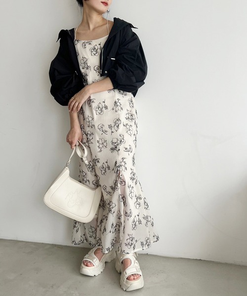 one after another NICE CLAUP(ワンアフターアナザーナイスクラップ)の「バッククロス/シャーリングキャミワンピース(ワンピース・レディース・ブラック/アイボリー/ピンク/ホワイト系その他・FREE)」の22枚目の写真