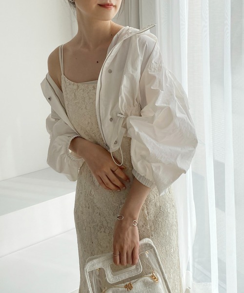 one after another NICE CLAUP(ワンアフターアナザーナイスクラップ)の「バッククロス/シャーリングキャミワンピース(ワンピース・レディース・ブラック/アイボリー/ピンク/ホワイト系その他・FREE)」の14枚目の写真