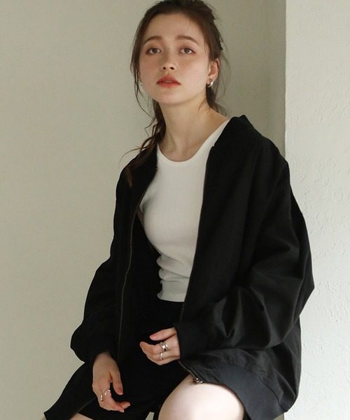 aity(アイティ)の「パフスリーブロング丈MA-1(MA-1・レディース・ブラック/ベージュ/カーキ・M)」の13枚目の写真