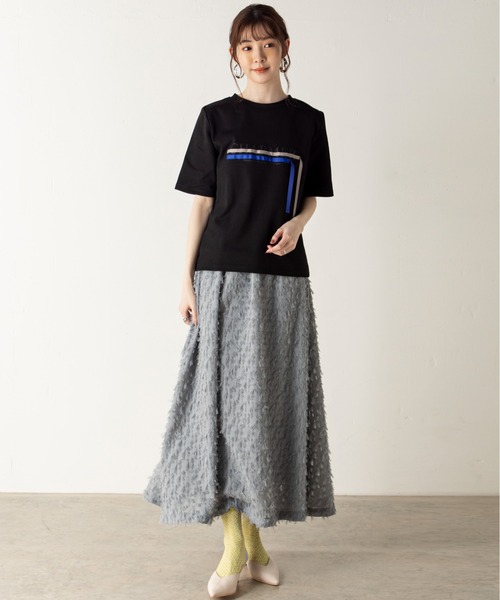 【ギャラリー ビスコンティ 新品】グログラン×サテンテープモチーフカットソー Tシャツ MILLION CARATS（ミリオンカラッツ）の「STYLE4グログランテープ