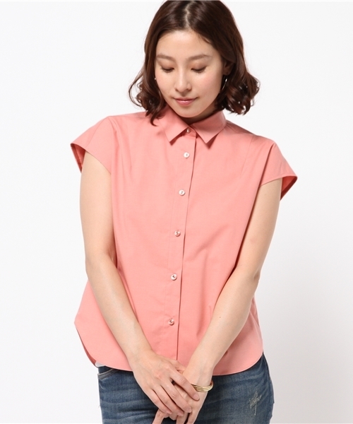 La TOTALITE（ラトータリテ）の「タイプライター フレンチシャツ。（シャツ/ブラウス・レディース・バーガンディー/ホワイト/ベージュ・FREE）」の3枚目の写真