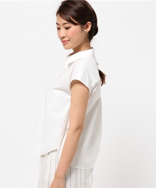 La TOTALITE（ラトータリテ）の「タイプライター フレンチシャツ。（シャツ/ブラウス・レディース・バーガンディー/ホワイト/ベージュ・FREE）」の12枚目の写真