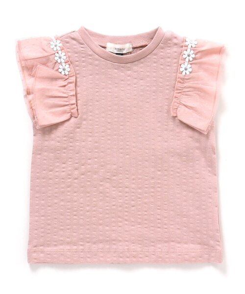 Seraph（セラフ）の「チュールフリルタンクトップ（タンクトップ・キッズ・オフホワイト/ラベンダー/ピンク/ライム・100/95/120/90/80/130/140/110）」の4枚目の写真