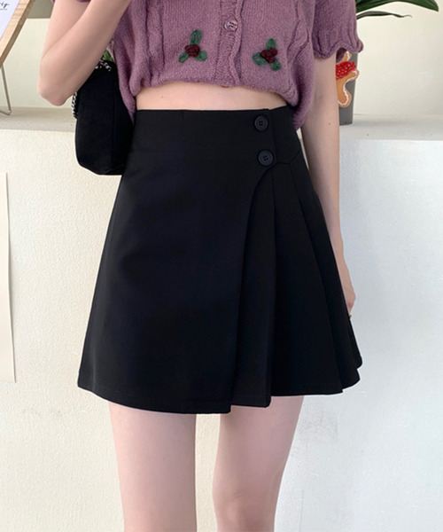 Dewlily(デューリリー)の「プリーツミニスカート(スカート・レディース・カーキ/ブラック・M/L/XL)」の1枚目の写真