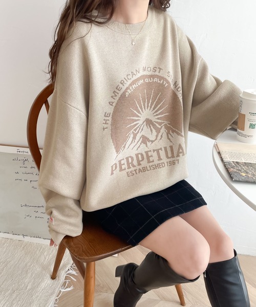 Java（ジャバ）の「《JAVAジャバ 別注》冬に大活躍!4wayダブルジャガードクルーネック オーバーサイズ ニット（ニット/セーター・レディース・アイボリー/ベージュ/グレイッシュベージュ/ブラック/グリーン/ブルー・LARGE/MEDIUM/SMALL/X-LARGE）」の4枚目の写真