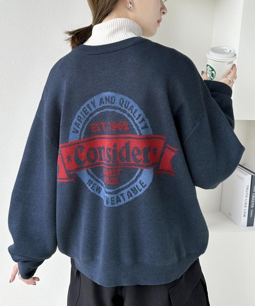 Java（ジャバ）の「《JAVAジャバ 別注》冬に大活躍!4wayダブルジャガードクルーネック オーバーサイズ ニット（ニット/セーター・レディース・アイボリー/ベージュ/グレイッシュベージュ/ブラック/グリーン/ブルー・LARGE/MEDIUM/SMALL/X-LARGE）」の22枚目の写真