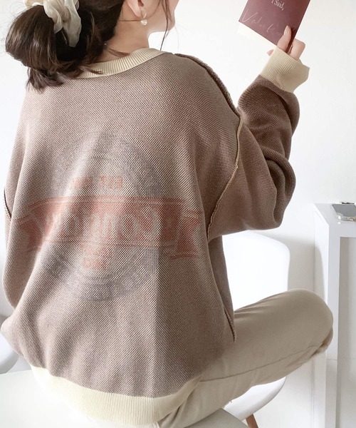 Java（ジャバ）の「《JAVAジャバ 別注》冬に大活躍!4wayダブルジャガードクルーネック オーバーサイズ ニット（ニット/セーター・レディース・アイボリー/ベージュ/グレイッシュベージュ/ブラック/グリーン/ブルー・LARGE/MEDIUM/SMALL/X-LARGE）」の16枚目の写真