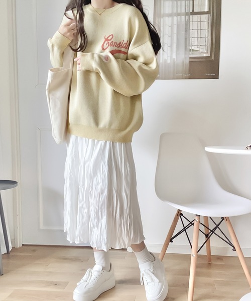 Java（ジャバ）の「《JAVAジャバ 別注》冬に大活躍!4wayダブルジャガードクルーネック オーバーサイズ ニット（ニット/セーター・レディース・アイボリー/ベージュ/グレイッシュベージュ/ブラック/グリーン/ブルー・LARGE/MEDIUM/SMALL/X-LARGE）」の14枚目の写真