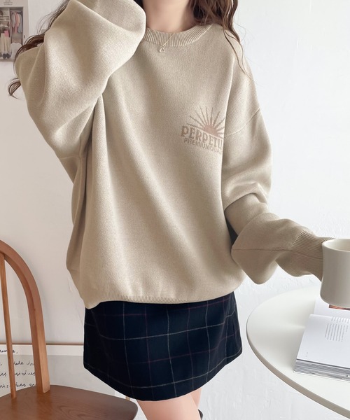 Java（ジャバ）の「《JAVAジャバ 別注》冬に大活躍!4wayダブルジャガードクルーネック オーバーサイズ ニット（ニット/セーター・レディース・アイボリー/ベージュ/グレイッシュベージュ/ブラック/グリーン/ブルー・LARGE/MEDIUM/SMALL/X-LARGE）」の11枚目の写真