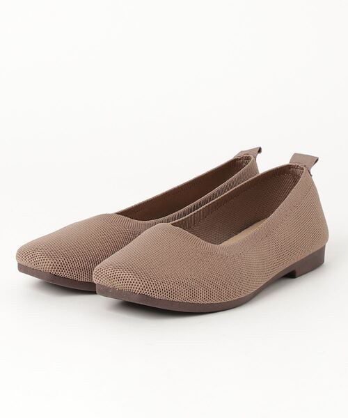 美品✨VIVAIA パンプス スクエアトゥ ベージュ ニット 洗える 39 セール】PAGE ONE スクエアトゥニットパンプス（パンプス