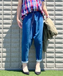 ジョガーパンツ アンクル丈 テーパード デニム サルエル イージーパンツ リラックス レディース