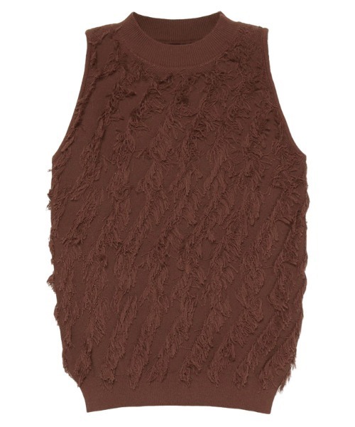 anuans（アニュアンス）の「フリンジニットコンパクトトップス（ニット