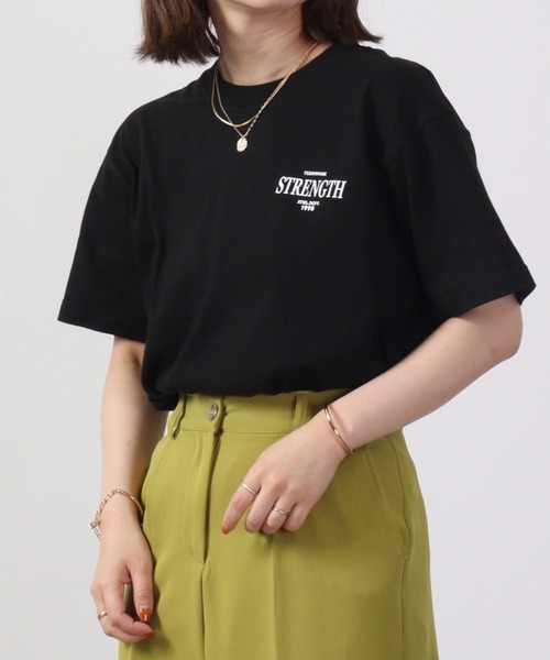 MODISH GAZE(モディシュガゼ)の「MODISH GAZE STRENGTHオーバルロゴTシャツ 半袖(Tシャツ/カットソー・メンズ・オレンジ/ピンク/ホワイト/ブラック・M/L/XL)」の3枚目の写真