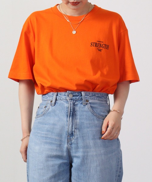 MODISH GAZE(モディシュガゼ)の「MODISH GAZE STRENGTHオーバルロゴTシャツ 半袖(Tシャツ/カットソー・メンズ・オレンジ/ピンク/ホワイト/ブラック・M/L/XL)」の5枚目の写真
