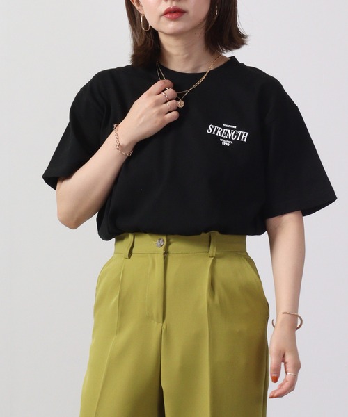 MODISH GAZE(モディシュガゼ)の「MODISH GAZE STRENGTHオーバルロゴTシャツ 半袖(Tシャツ/カットソー・メンズ・オレンジ/ピンク/ホワイト/ブラック・M/L/XL)」の12枚目の写真
