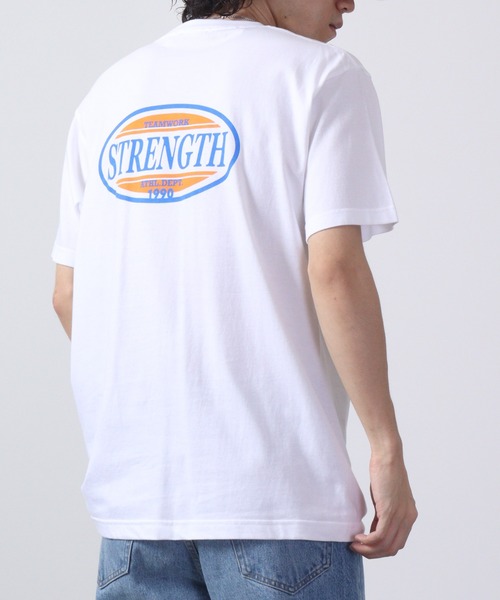 MODISH GAZE(モディシュガゼ)の「MODISH GAZE STRENGTHオーバルロゴTシャツ 半袖(Tシャツ/カットソー・メンズ・オレンジ/ピンク/ホワイト/ブラック・M/L/XL)」の20枚目の写真
