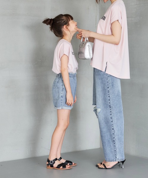 coca(coca)(コカ)の「【WEB限定セール】キッズ 親子お揃いフレンチスリーブアソートTシャツ(Tシャツ/カットソー・キッズ・A/B/C/D/ブラック/ライトピンク/アイボリー/ホワイト・110/120/130/140)」の11枚目の写真