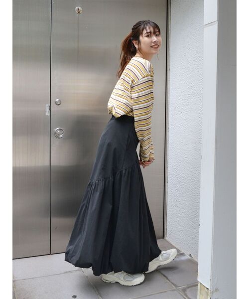 Ungrid（アングリッド）の「マルチボーダーロングスリーブTee（Tシャツ/カットソー・レディース・ブラウン/イエロー・FREE）」の7枚目の写真