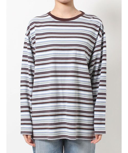 Ungrid（アングリッド）の「マルチボーダーロングスリーブTee（Tシャツ/カットソー・レディース・ブラウン/イエロー・FREE）」の9枚目の写真