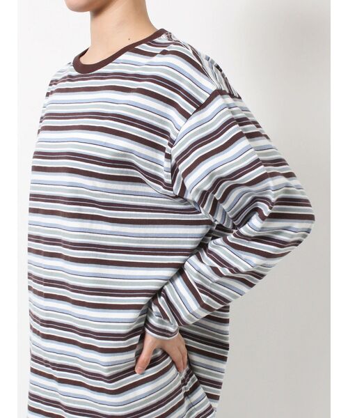 Ungrid（アングリッド）の「マルチボーダーロングスリーブTee（Tシャツ/カットソー・レディース・ブラウン/イエロー・FREE）」の6枚目の写真