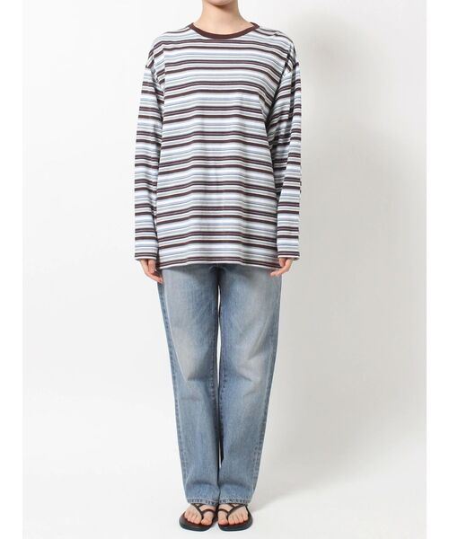 Ungrid（アングリッド）の「マルチボーダーロングスリーブTee（Tシャツ/カットソー・レディース・ブラウン/イエロー・FREE）」の12枚目の写真