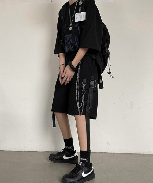 .KOM(ドットコム)の「『.KOM/ドットケーオーエム』チェーン付きカーゴショーツ【Y】【CN】(カーゴパンツ・メンズ・ブラック・L)」の5枚目の写真