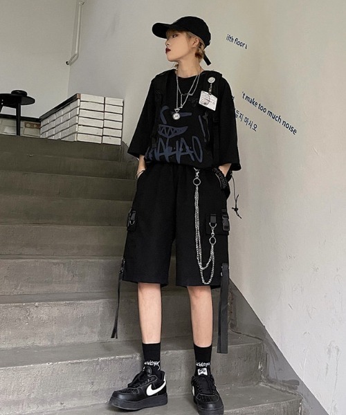 .KOM(ドットコム)の「『.KOM/ドットケーオーエム』チェーン付きカーゴショーツ【Y】【CN】(カーゴパンツ・メンズ・ブラック・L)」の8枚目の写真