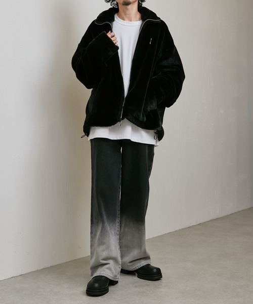 Lui's（ルイス）の「グラデーションワイドデニム（デニムパンツ・メンズ・ブラック・S/M/L）」の19枚目の写真