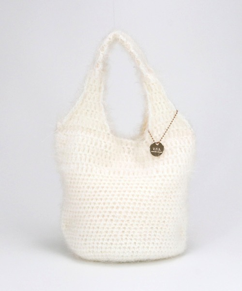 T・S・L（ティーエスエル）の「【T・S・L】シャギーニットトートバッグ 1231-433-1（トートバッグ・レディース・グレー/オレンジ/アイボリー/ブラック/ネイビー・FREE）」の3枚目の写真