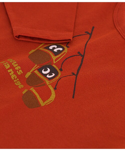 PETIT BATEAU（プチバトー）の「プリント長袖Ｔシャツ（Tシャツ/カットソー・キッズ・ライトブルー/ネイビー/オフホワイト/ライトグレー/レッド/イエロー/ホワイト×レッド・18MONTH/12MONTH/36MONTH/24MONTH）」の9枚目の写真