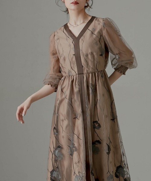 Callarusカラルス　ベージュ　ドレス　3L 美品 Callarusカラルス ベージュ ドレス 3L 美品 - メルカリ