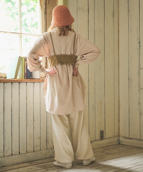 Crisp(クリスプ)の「ワッフルジョガーパンツ(その他パンツ・レディース・ベージュ/ダークブラウン・FREE)」の3枚目の写真