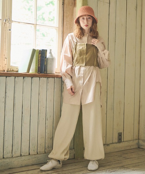 Crisp(クリスプ)の「ワッフルジョガーパンツ(その他パンツ・レディース・ベージュ/ダークブラウン・FREE)」の6枚目の写真