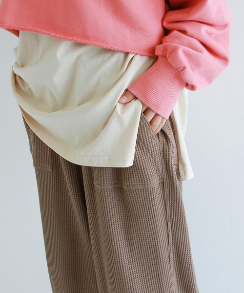 Crisp(クリスプ)の「ワッフルジョガーパンツ(その他パンツ・レディース・ベージュ/ダークブラウン・FREE)」の14枚目の写真