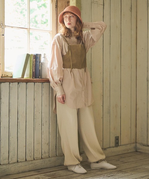 Crisp(クリスプ)の「ワッフルジョガーパンツ(その他パンツ・レディース・ベージュ/ダークブラウン・FREE)」の8枚目の写真