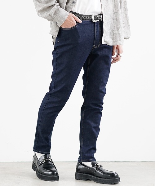 MinoriTY（マイノリティ）の「【MinoriTY】ゆるフィットストレッチ素材スリムテーパードデニムパンツ スキニーパンツ 【ショート丈】（デニムパンツ・メンズ・ライトブラック/ブルー/ブラック/ライトブルー/ワンウォッシュ・XL/L/M）」の5枚目の写真