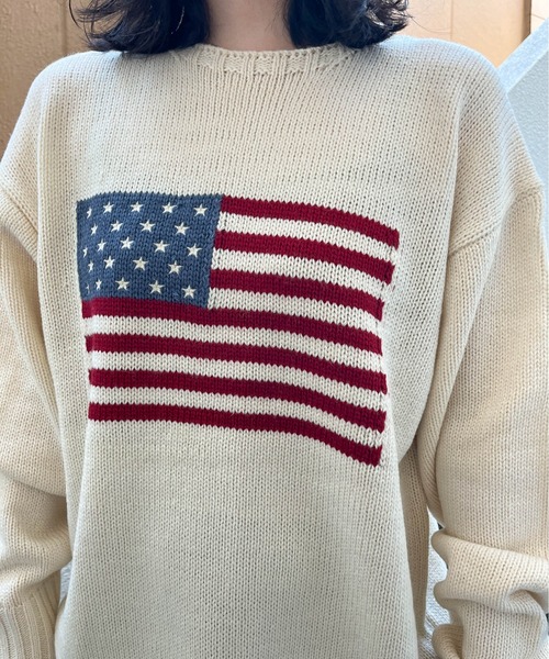 SUNNY SPORTS(サニースポーツ)の「【 SUNNY SPORTS GOLF / サニースポーツゴルフ 】 FLAG CREW SWEATER フラッグクルーセーター SUY(ニット/セーター・メンズ・ホワイト/ネイビー/ブラック・M/L)」の6枚目の写真