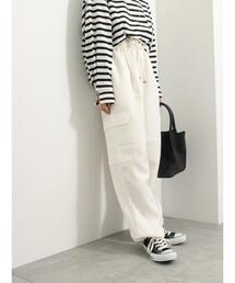 Samansa Mos2 blue | ◎裾ドロストカーゴパンツ(カーゴパンツ)