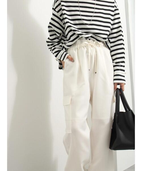 Samansa Mos2 blue(サマンサモスモスブルー)の「◎裾ドロストカーゴパンツ(カーゴパンツ・レディース・グレー/ブラック/オフホワイト・F)」の7枚目の写真