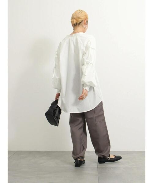 Samansa Mos2 blue(サマンサモスモスブルー)の「◎裾ドロストカーゴパンツ(カーゴパンツ・レディース・グレー/ブラック/オフホワイト・F)」の12枚目の写真