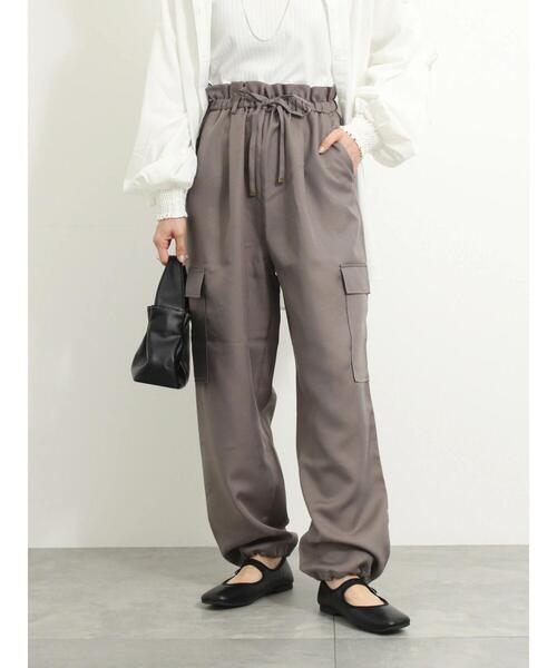 Samansa Mos2 blue(サマンサモスモスブルー)の「◎裾ドロストカーゴパンツ(カーゴパンツ・レディース・グレー/ブラック/オフホワイト・F)」の13枚目の写真