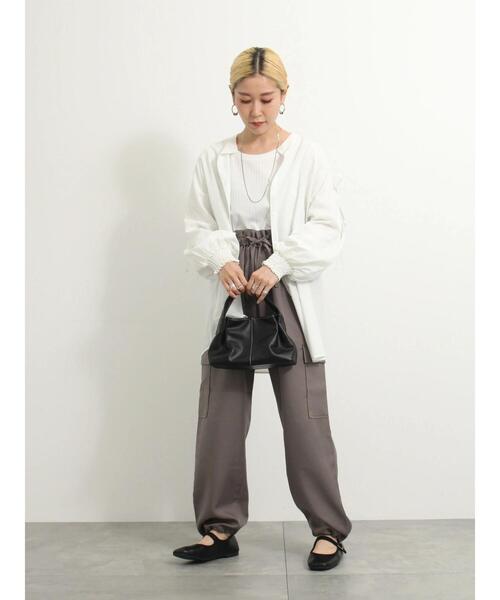 Samansa Mos2 blue(サマンサモスモスブルー)の「◎裾ドロストカーゴパンツ(カーゴパンツ・レディース・グレー/ブラック/オフホワイト・F)」の14枚目の写真