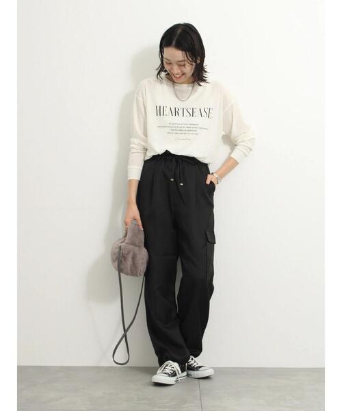 Samansa Mos2 blue(サマンサモスモスブルー)の「◎裾ドロストカーゴパンツ(カーゴパンツ・レディース・グレー/ブラック/オフホワイト・F)」の15枚目の写真