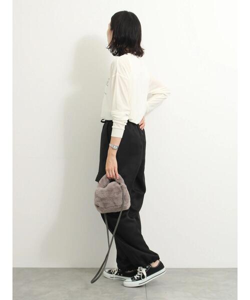 Samansa Mos2 blue(サマンサモスモスブルー)の「◎裾ドロストカーゴパンツ(カーゴパンツ・レディース・グレー/ブラック/オフホワイト・F)」の18枚目の写真