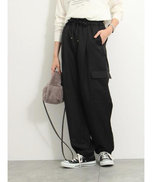 Samansa Mos2 blue(サマンサモスモスブルー)の「◎裾ドロストカーゴパンツ(カーゴパンツ・レディース・グレー/ブラック/オフホワイト・F)」の20枚目の写真