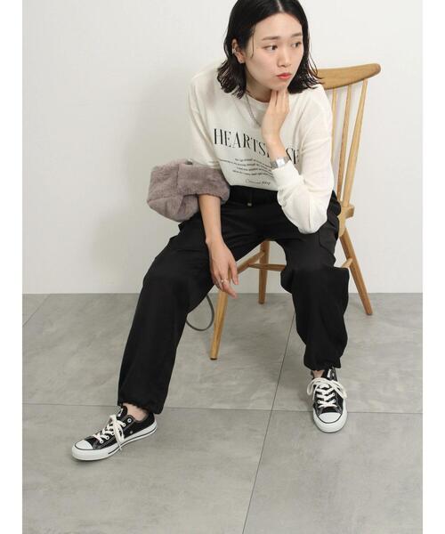 Samansa Mos2 blue(サマンサモスモスブルー)の「◎裾ドロストカーゴパンツ(カーゴパンツ・レディース・グレー/ブラック/オフホワイト・F)」の21枚目の写真