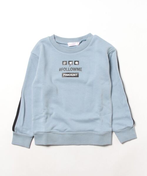 PINKHUNT（ピンクハント）の「PINKHUNT ピンクハント パイピング トレーナー 8418K（スウェット・キッズ・チャコールグレー/ホワイト/スカイブルー系1・140cm/150cm/130cm/160cm/120cm）」の3枚目の写真