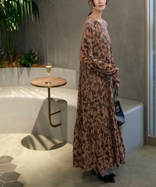 美品 ロンハーマン フロッキー フラワー ドレス ロング ティアード